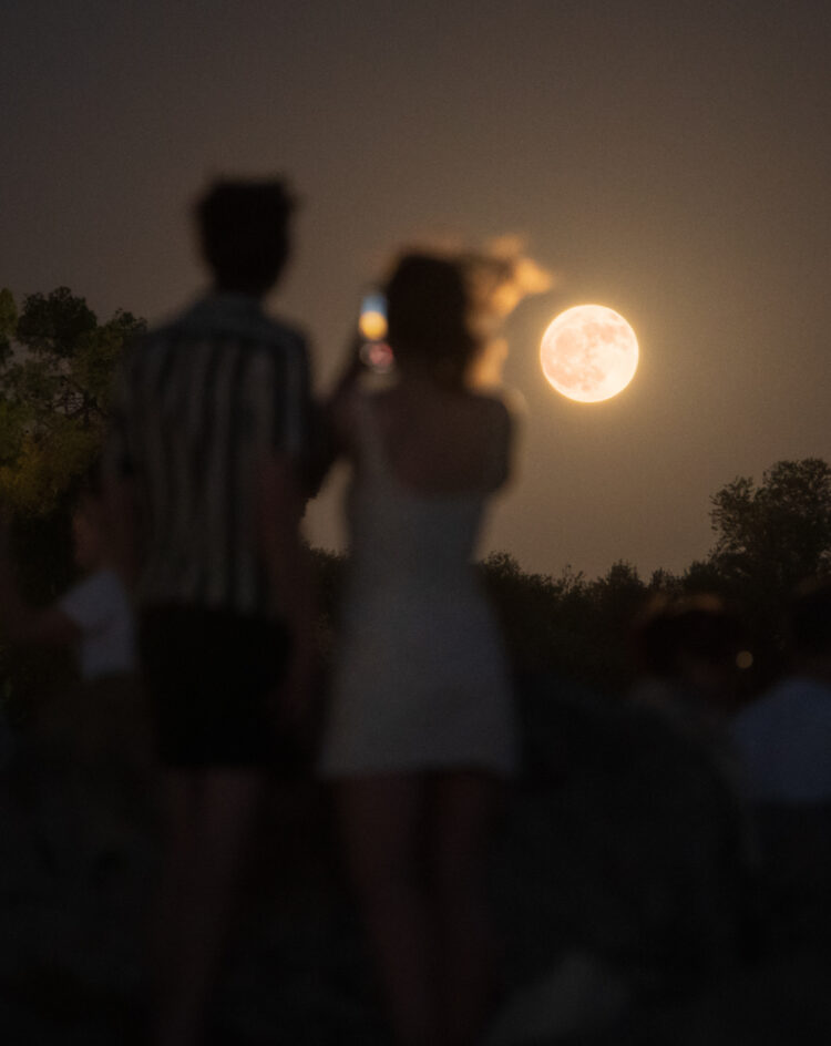 Strawberry Moon Rising in Athens