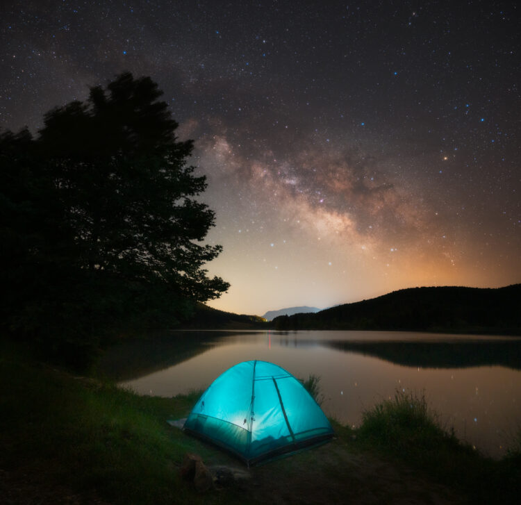 Lake Doxa Under the Summer Night Sky