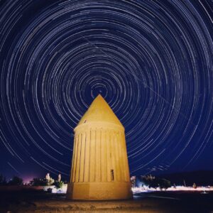 Startrail Aove an Astronomical Tower