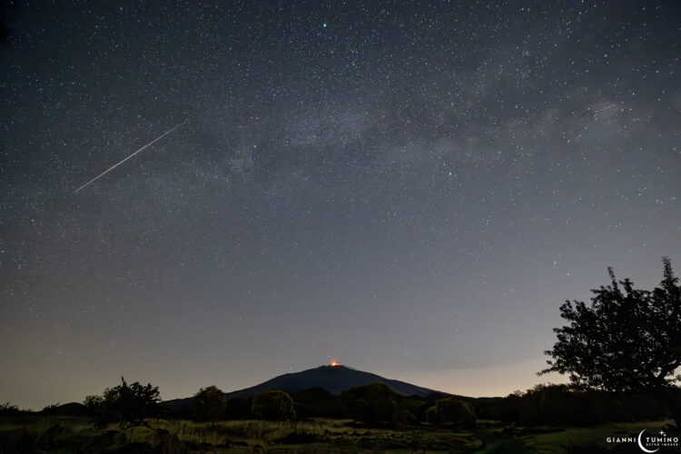 A Meteor Above the Volcano