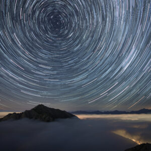 Star Trails Over Grigna Peak