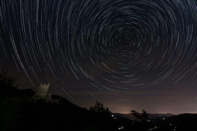 Star Trails Over Erbia Castle