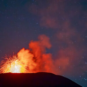 The Pleiades Over Etna Volcano