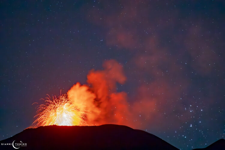 The Pleiades Over Etna Volcano