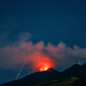 A Perseid Above the Volcano