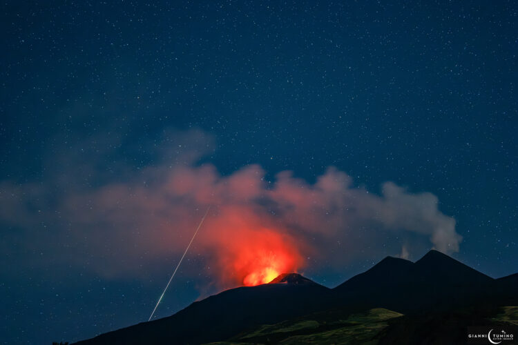 A Perseid Above the Volcano