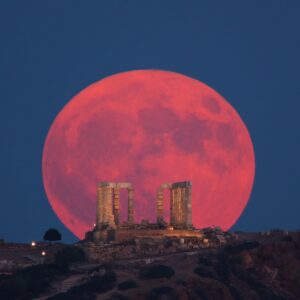 Super Blue Moon Over Sounion