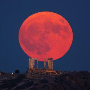 Super Blue Moon Over Sounion