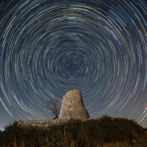 Colorful Star Trails Around Polaris