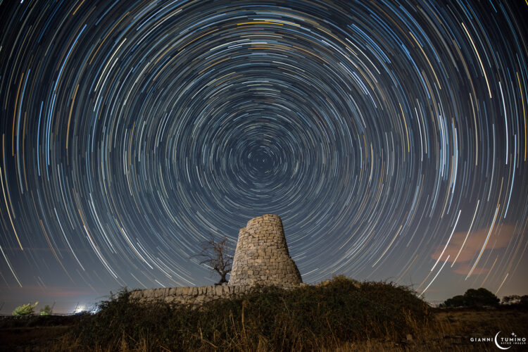 Colorful Star Trails Around Polaris