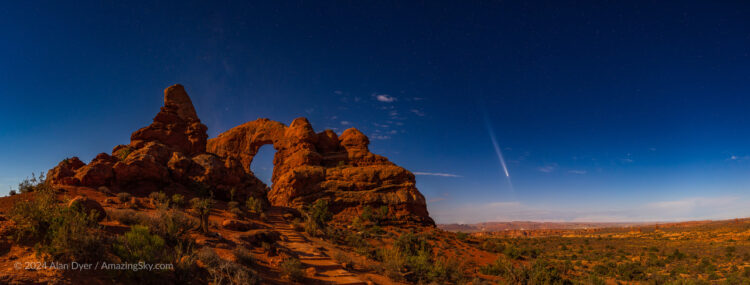 Comet from Arches National Park