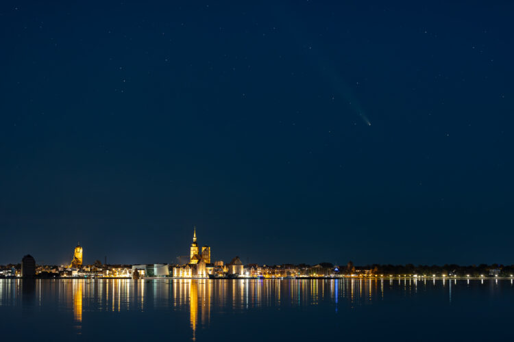 Moonlit Night With Comet