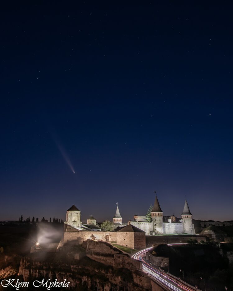 Comet Above an Ukrainian Fortress