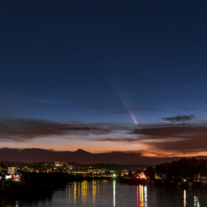 Comet Tsuchinshan–ATLAS Over Danube River