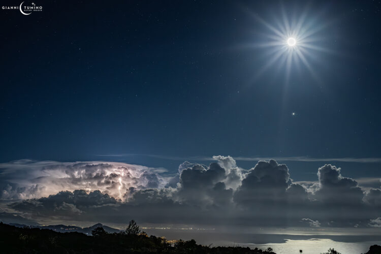 The Moon and Jupiter Above the Storm