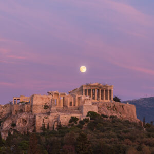 Hunter's Moon Above Acropolis