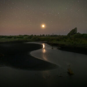 Venus Setting Over a Volcanic Beach