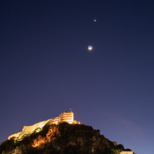 Moon and Planets Above the Castle of Karytaina