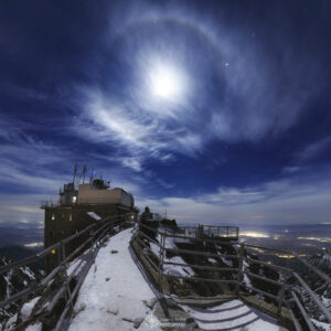 Moon Halo Over Slovenian Observatory