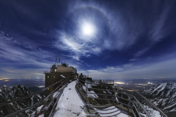 Moon Halo Over Slovenian Observatory