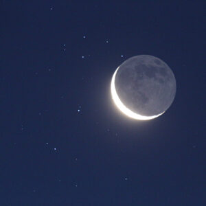 Earthshine Moon Meets Pleiades