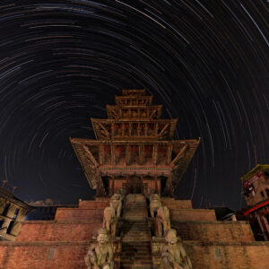 Star Trails Over Ngatapola Temple