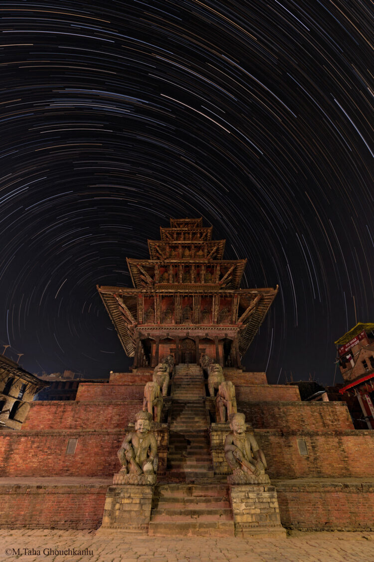Star Trails Over Ngatapola Temple