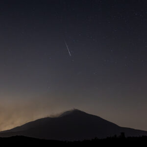 Meteor Over Mount Etna