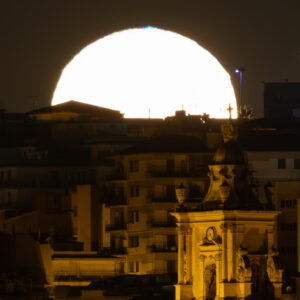 Blue Flash of Setting Moon