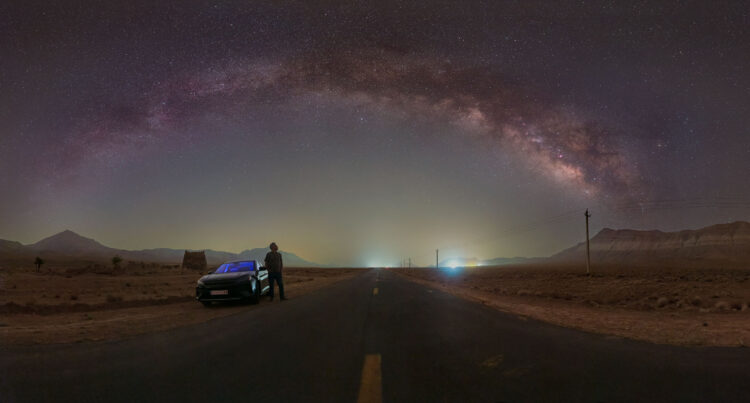 Milky Way Above a Road