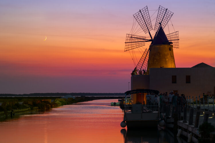 Moon Over the Salt Ponds of Marsala