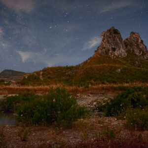 Sicilian Desert Under the Stars