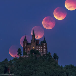 Lunar Eclipse Above Hohenzollern Castle