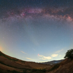 Milky Way and Red Moon