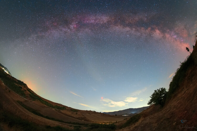 Milky Way and Red Moon