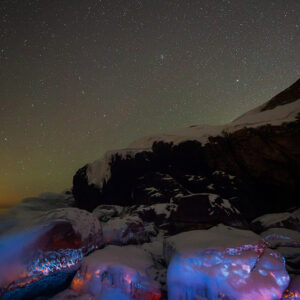 Colors Under the Ice and Starry Sky