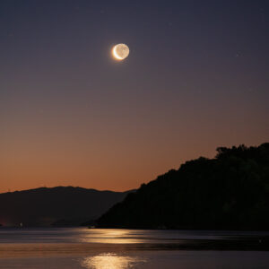 Crescent Moon Rising Before Dawn