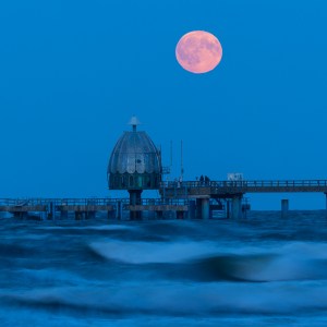 Full Moon Rising Over the Baltic Sea